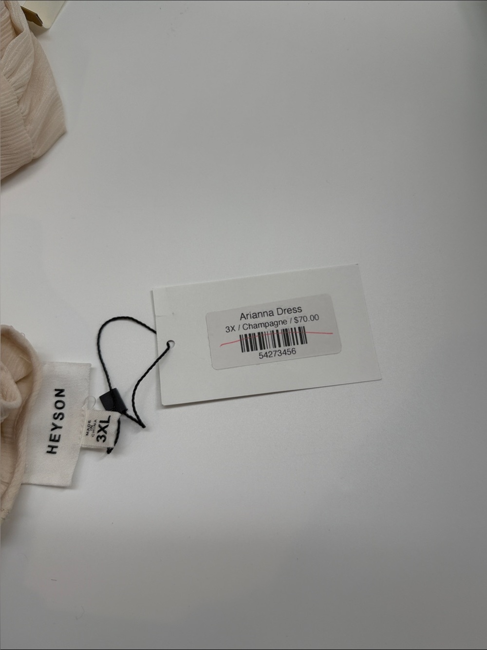 Women's HEYSON Cream Maxi Dress with Pleated Detail - Picture 4 of 4